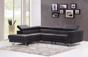 Black angular sofa
